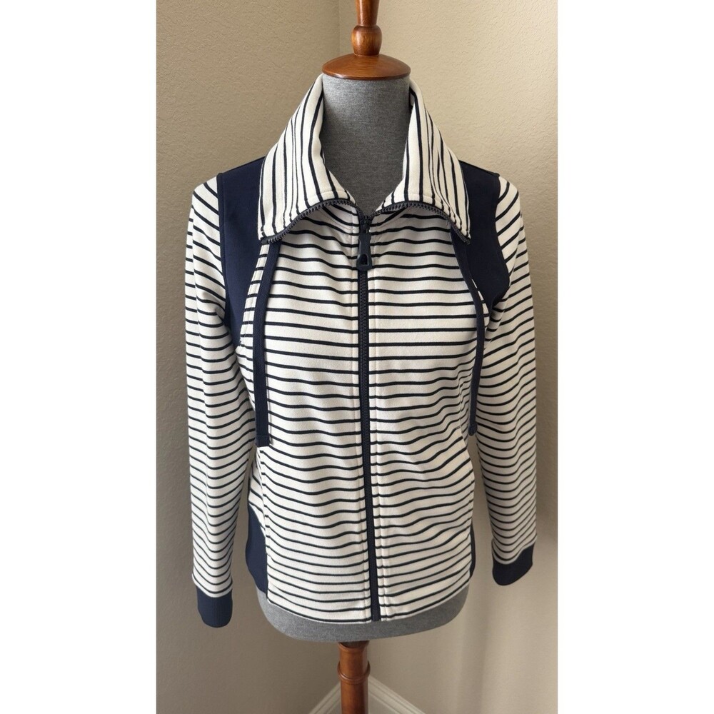 Lauren Ralph Lauren Active Women's Size Small White Blue Striped Nautical Jacket